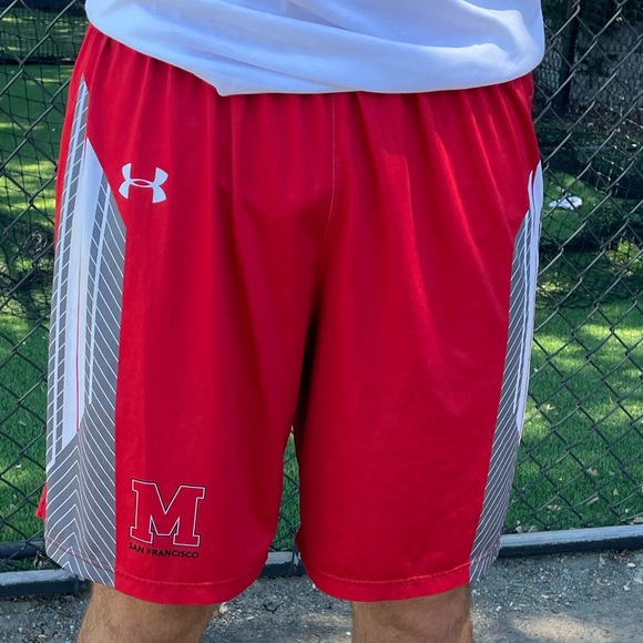 SAN FRANCISCO MEN UNDER ARMOUR M FOOTBALL SHORTS WORKOUT GYM BODYBUILDER ATHLETE - Picture 5 of 17